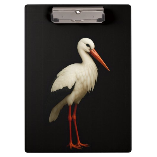 Porte-bloc noir 4 Luxe, cigogne gracieuse (Devant)