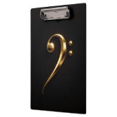 Porte-bloc noir 4 Luxe, Clé de fa dorée (Gauche)