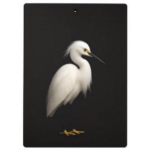 Porte-bloc noir 4 Luxe, élégante aigrette neigeuse