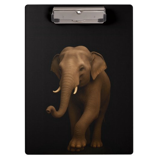 Porte-bloc noir 4 Luxe, Éléphant d'Inde (Devant)