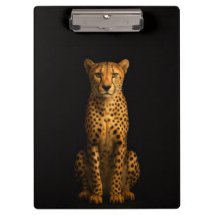 Porte-bloc noir 4 Luxe, guépard élégant