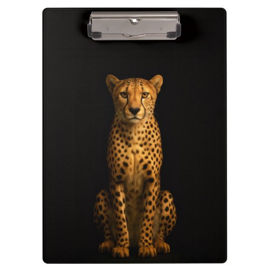 Porte-bloc noir 4 Luxe, guépard élégant (Devant)
