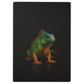 Porte-bloc noir 4 Luxe, Iguane vert (Dos)