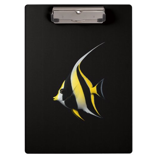 Porte-bloc noir 4 Luxe, Poisson-ange à queue lyre (Devant)