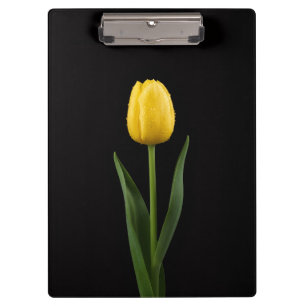 Porte-bloc noir 4 Luxe, Tulipe jaune doré