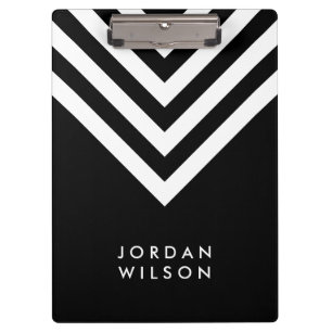 Porte-bloc Noir avec le minimaliste moderne blanc de Chevron