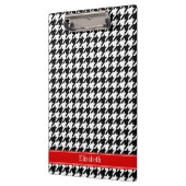 Porte-bloc Noir Blanc Cane Noir Rouge Nom Monogramme (Gauche)