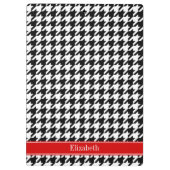 Porte-bloc Noir Blanc Cane Noir Rouge Nom Monogramme (Dos)