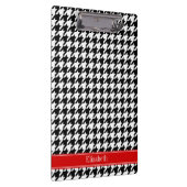 Porte-bloc Noir Blanc Cane Noir Rouge Nom Monogramme (Swatch)