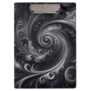 Porte-bloc Noir Blanc Gris Abstrait Moderne Simple Swirl
