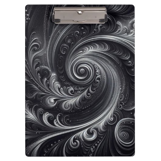 Porte-bloc Noir Blanc Gris Abstrait Moderne Simple Tourbillon (Devant)