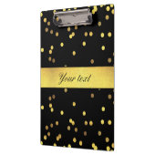 Porte-bloc Noir chic de confettis d'or (Gauche)
