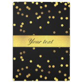 Porte-bloc Noir chic de confettis d'or (Dos)