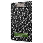 Porte-bloc Noir et blanc classique : Motif de fleurs Abstrait (Gauche)