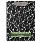 Porte-bloc Noir et blanc classique : Motif de fleurs Abstrait (Devant)