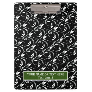 Porte-bloc Noir et blanc classique : Motif de fleurs Abstrait