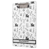 Porte-bloc Noir et Blanc Math Thème Personnalisable Enseignan (Gauche)