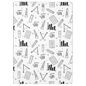 Porte-bloc Noir et Blanc Math Thème Personnalisable Enseignan (Dos)