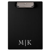 Porte-bloc Noir et blanc | Monogramme moderne (Devant)