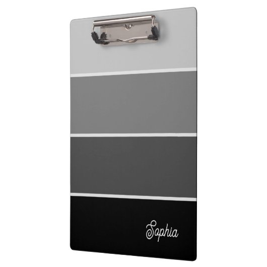 Porte-bloc Noir et gris | Ombre Stripes avec script (Gauche)