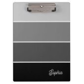 Porte-bloc Noir et gris | Ombre Stripes avec script (Devant)