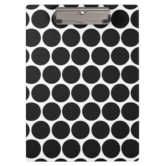 PORTE-BLOC NOIR MODERNE, POIS BLANCS (Devant)