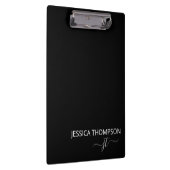 Porte-bloc Noir moderne Simple Script Girl Monogramme Nom  (Swatch)