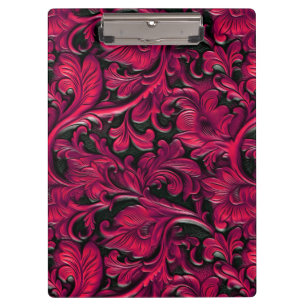 Porte-bloc Noir rouge vintage en cuir
