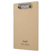 Porte-bloc Noir tendance Elegant Prénom | Tan Brown (Gauche)