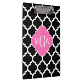 Porte-bloc Noir Whal Marocain #5 Hot Rose #2 Nom Monogramme (Swatch)