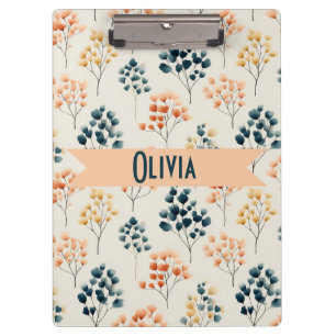Porte-bloc Nom botanique vintage printemps orange et vert