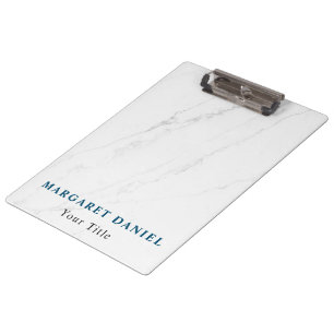 Porte-bloc Nom Classique Personnaliser Marbre Blanc