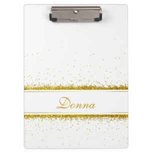 Porte-bloc Nom de confettis de parties scintillantes d'or -