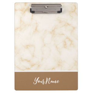 Porte-bloc Nom de design simple en marbre blanc