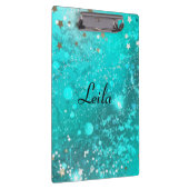 Porte-bloc Nom de la Parties scintillant turquoise Blue Spark (Swatch)