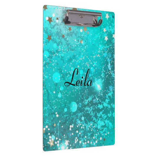 Porte-bloc Nom de la Parties scintillant turquoise Blue Spark (Swatch)