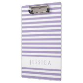 Porte-bloc Nom de motif rayé violet et blanc (Gauche)