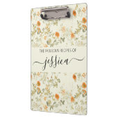 Porte-bloc Nom de recette de fleurs sauvages orange délicates (Gauche)