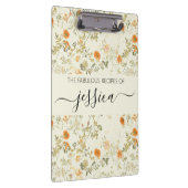 Porte-bloc Nom de recette de fleurs sauvages orange délicates (Swatch)