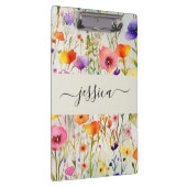 Porte-bloc Nom de script fleur sauvage d'aquarelle élégant (Swatch)