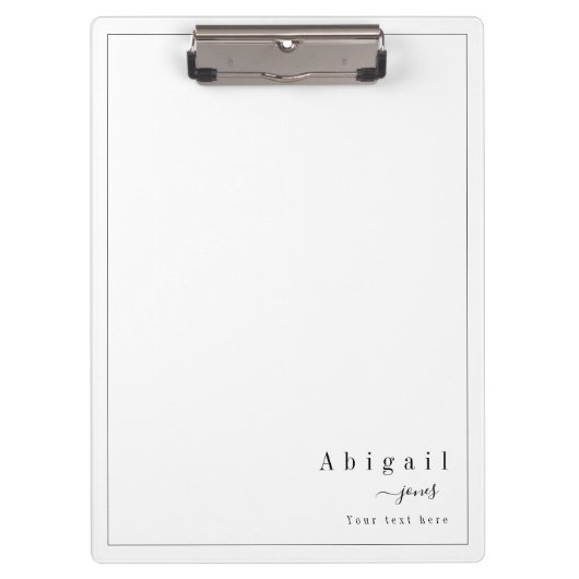 Porte-bloc Nom de script simple Personnalisé moderne (Devant)