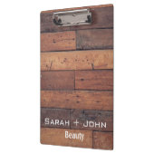 Porte-bloc Nom du bureau d'affaires en bois rustique (Gauche)
