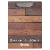 Porte-bloc Nom du bureau d'affaires en bois rustique (Devant)