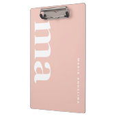 Porte-bloc Nom du monogramme de l'école rose pâle (Gauche)