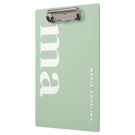 Porte-bloc Nom du monogramme de l'école verte simple (Gauche)