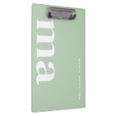 Porte-bloc Nom du monogramme de l'école verte simple (Swatch)