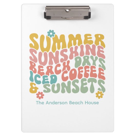 Porte-bloc Nom du monogramme rose d'été Super (Devant)