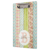 Porte-bloc Nom du monogramme Roses de Shabby sur le chalet ru (Gauche)