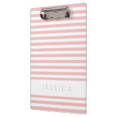 Porte-bloc Nom du Motif à rayures blanches et roses molles (Gauche)
