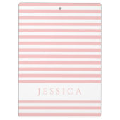 Porte-bloc Nom du Motif à rayures blanches et roses molles (Dos)